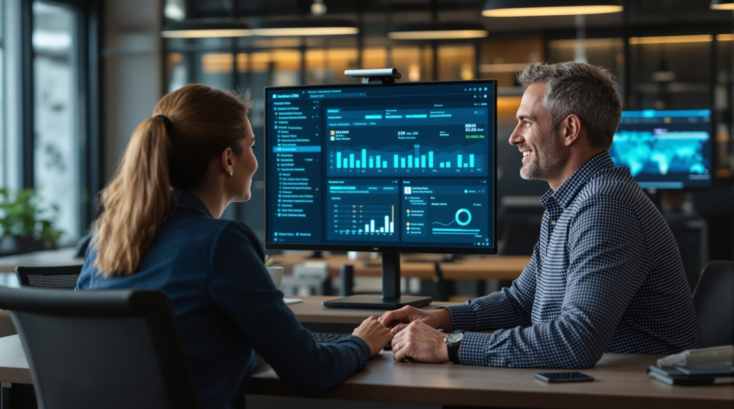 CRM-дашборд с воронкой продаж и показателями контроля клиентских сделок
